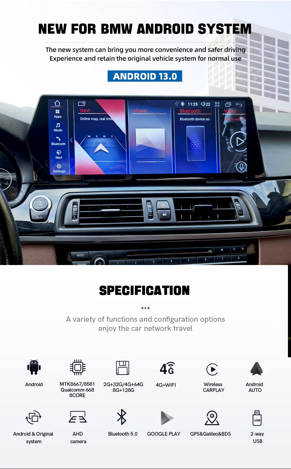 BMW 5series F10 F11 2011-2017 15.5''